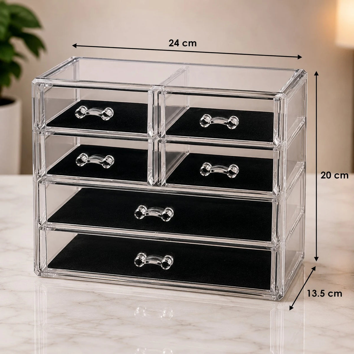 Transparent Acrylic Makeup Organizer Storage Drawers Cosmetic Jewelry Organizer Vanity Desk Organizer