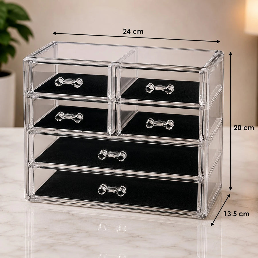 Transparent Acrylic Makeup Organizer Storage Drawers Cosmetic Jewelry Organizer Vanity Desk Organizer