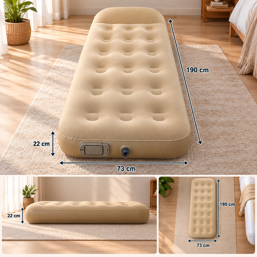 Inflatable Air Bed with Rechargeable Pump