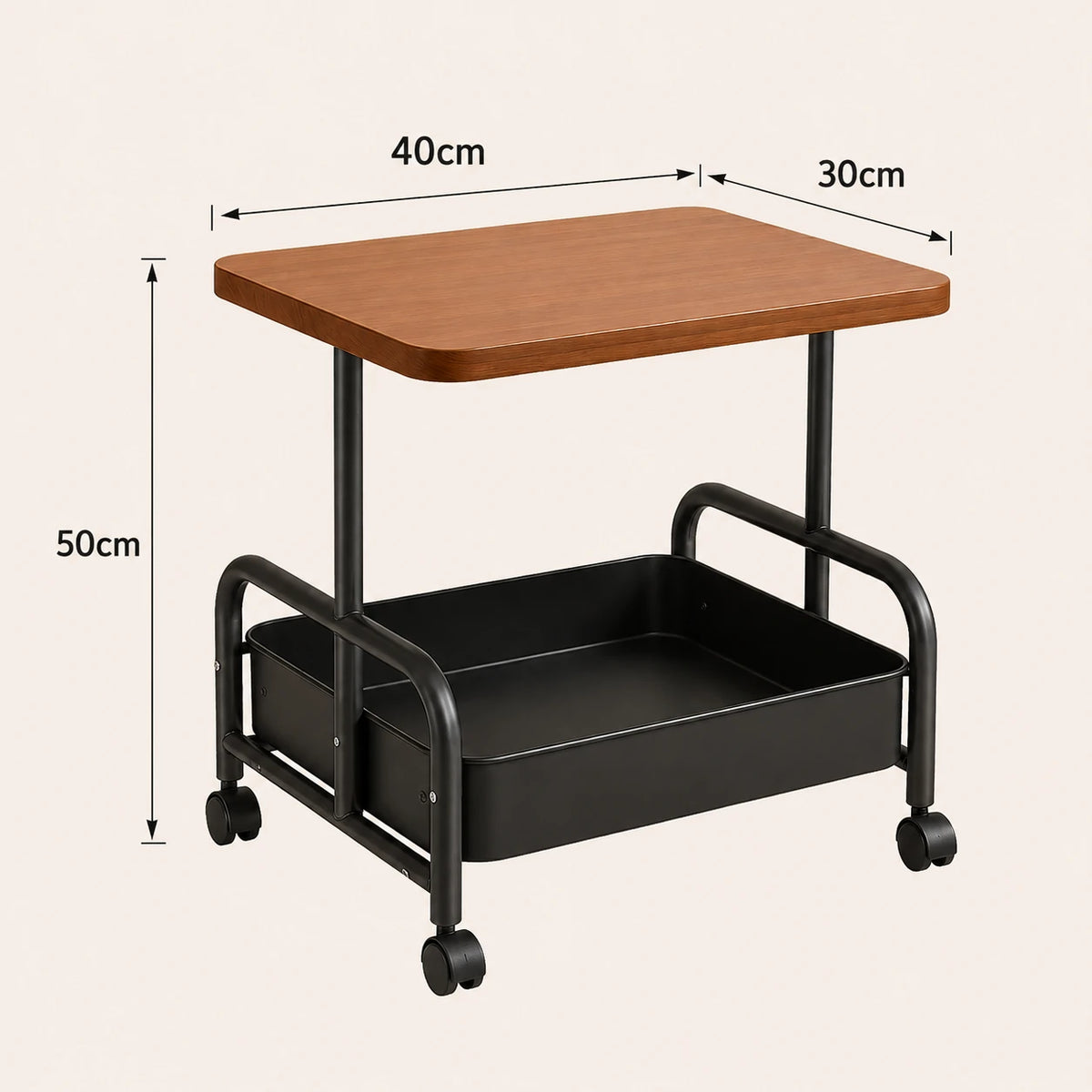 Side Table Storage Rack Rolling Utility Table Bedside Cart Sofa Side Table Coffee Table Mobile Storage Rack