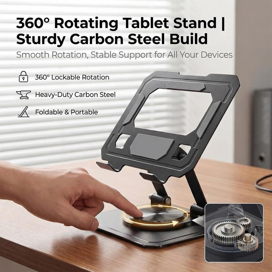 Foldable 360° Rotating Metal Phone & Tablet Stand
