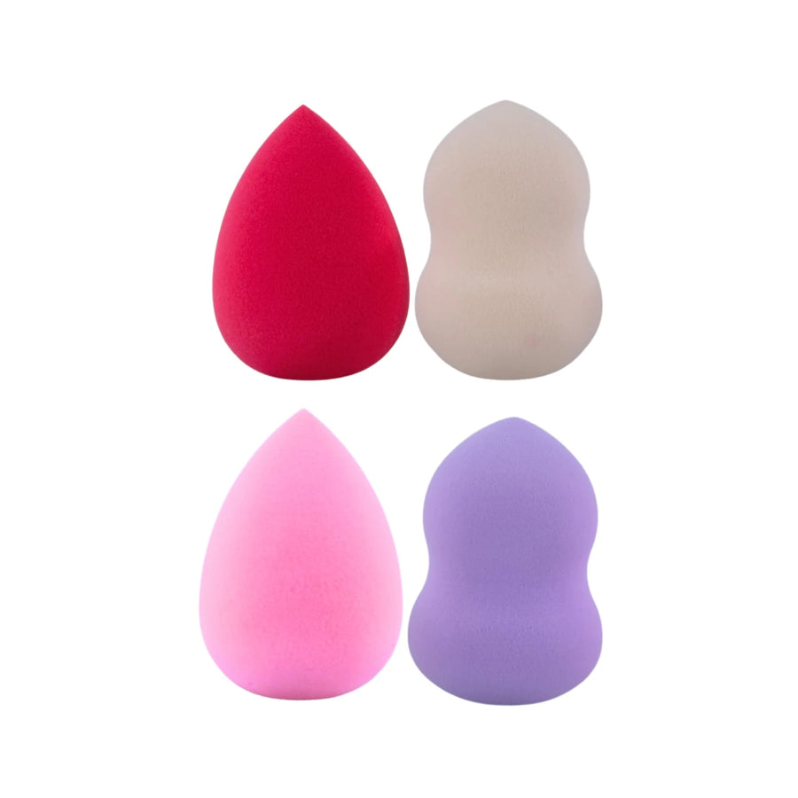 4 Piece Makeup Beauty Blender Sponge Set with Transparent Storage Box for Foundation and Blending