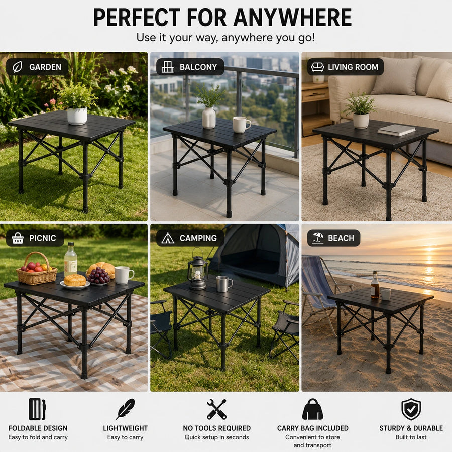 Portable Table Camping Foldable Table Outdoor Picnic Table Room Desk Balcony Table Lightweight Aluminum Table