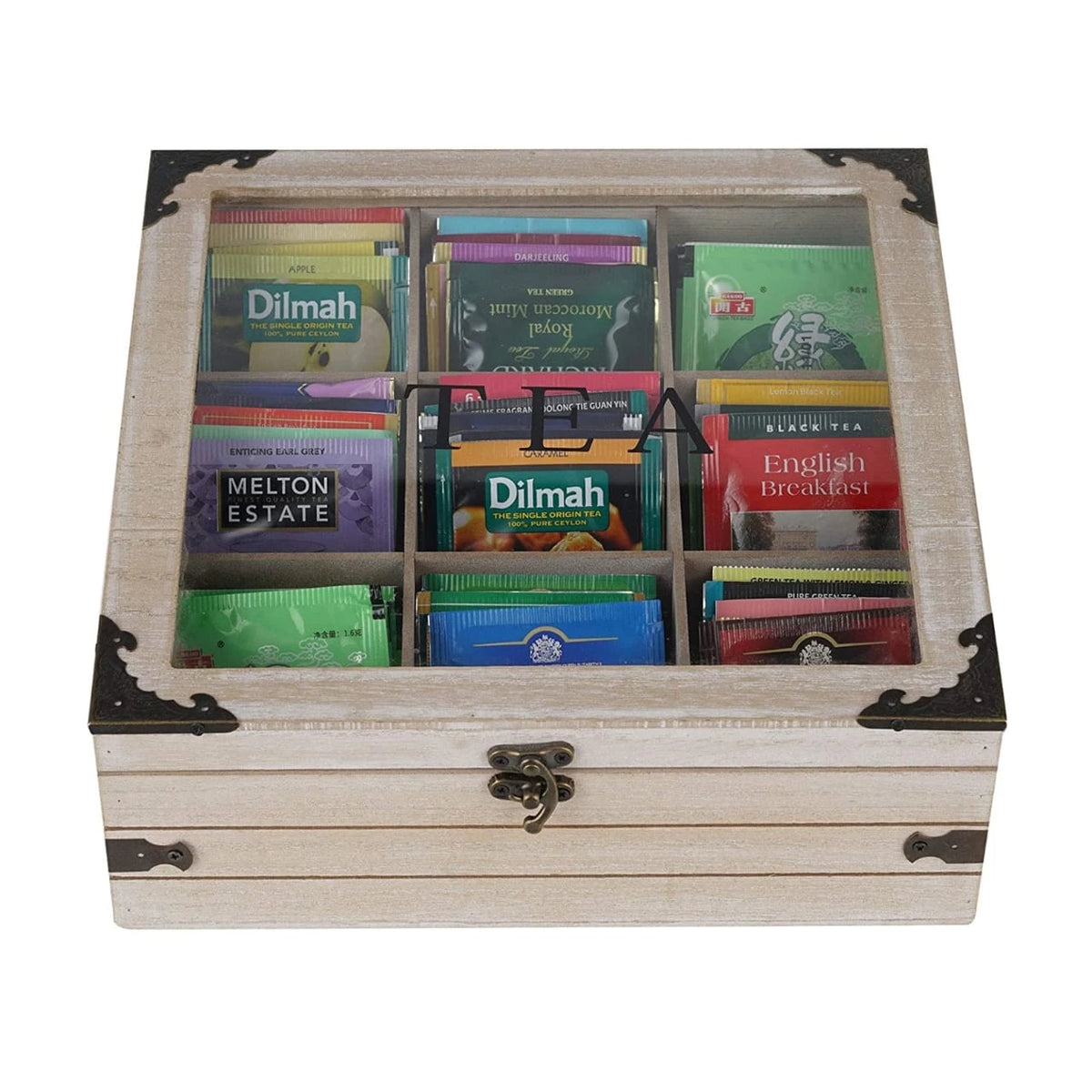Wooden Tea Box Organizer