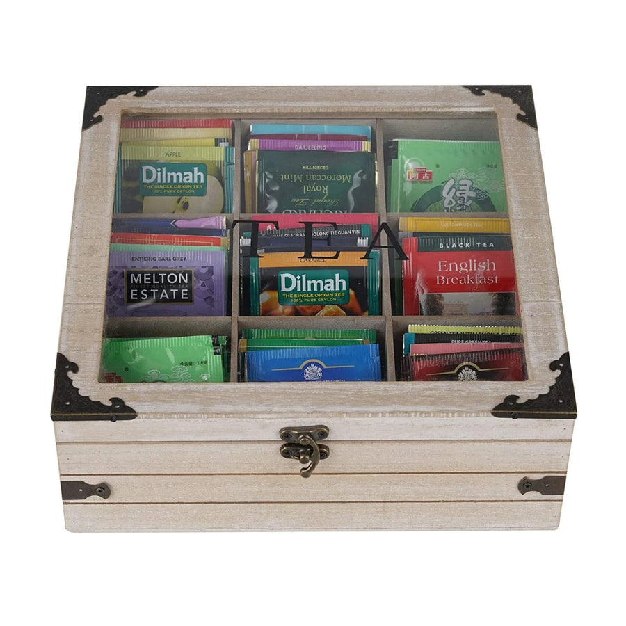 Wooden Tea Box Organizer
