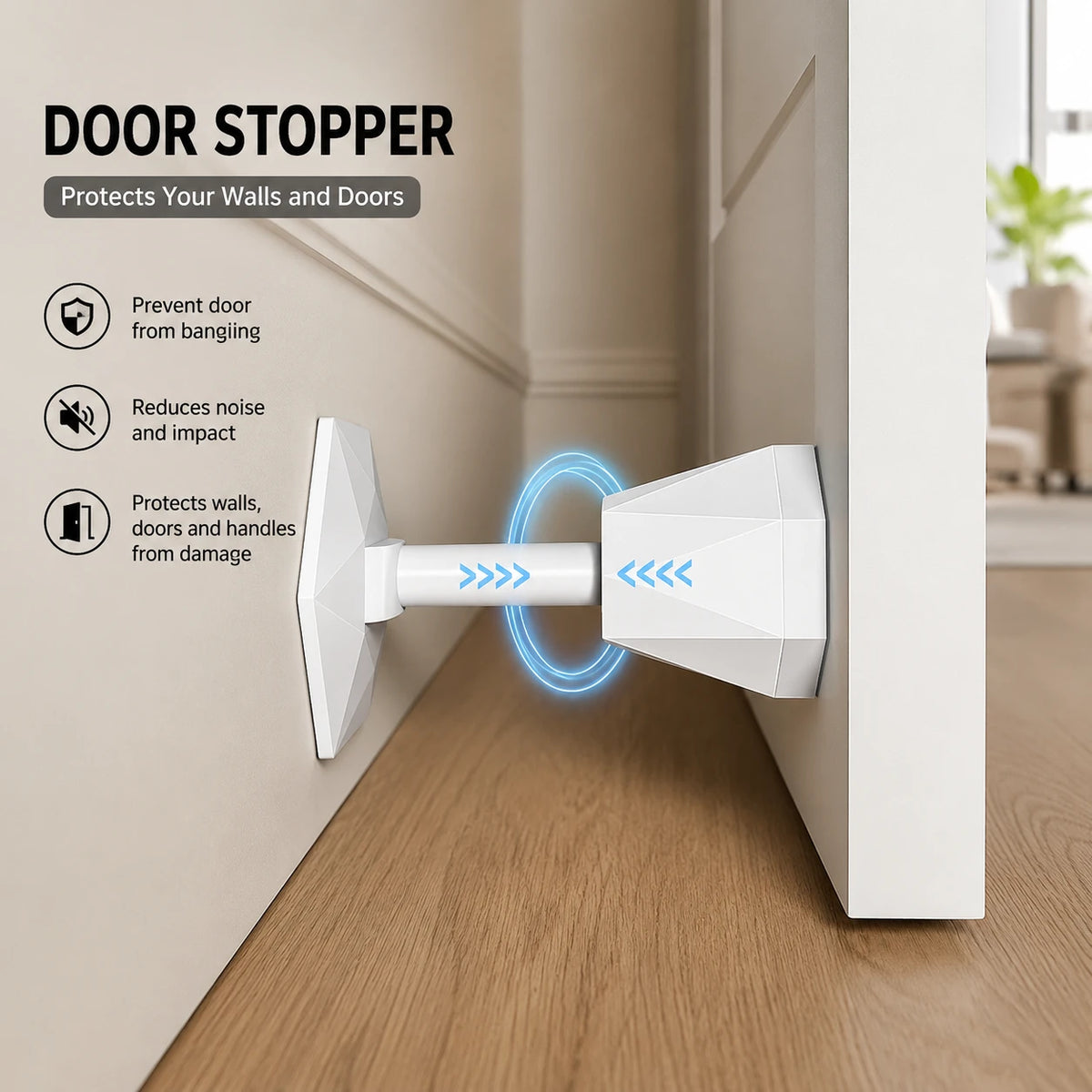 Door Stopper Portable Silicone Wall Protector Door Handle Buffer Shock Absorber Adhesive Door Stopper Wall Guard Noise Reduction Protector