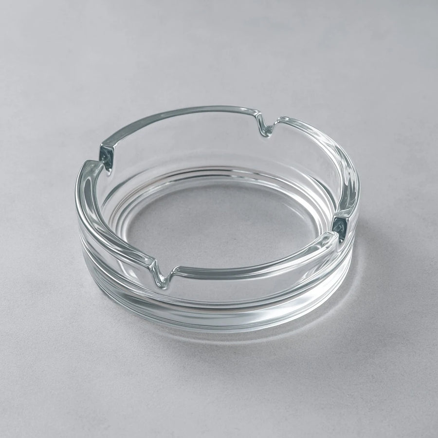 Round Clear Glass Ashtray, 11 cm Diameter