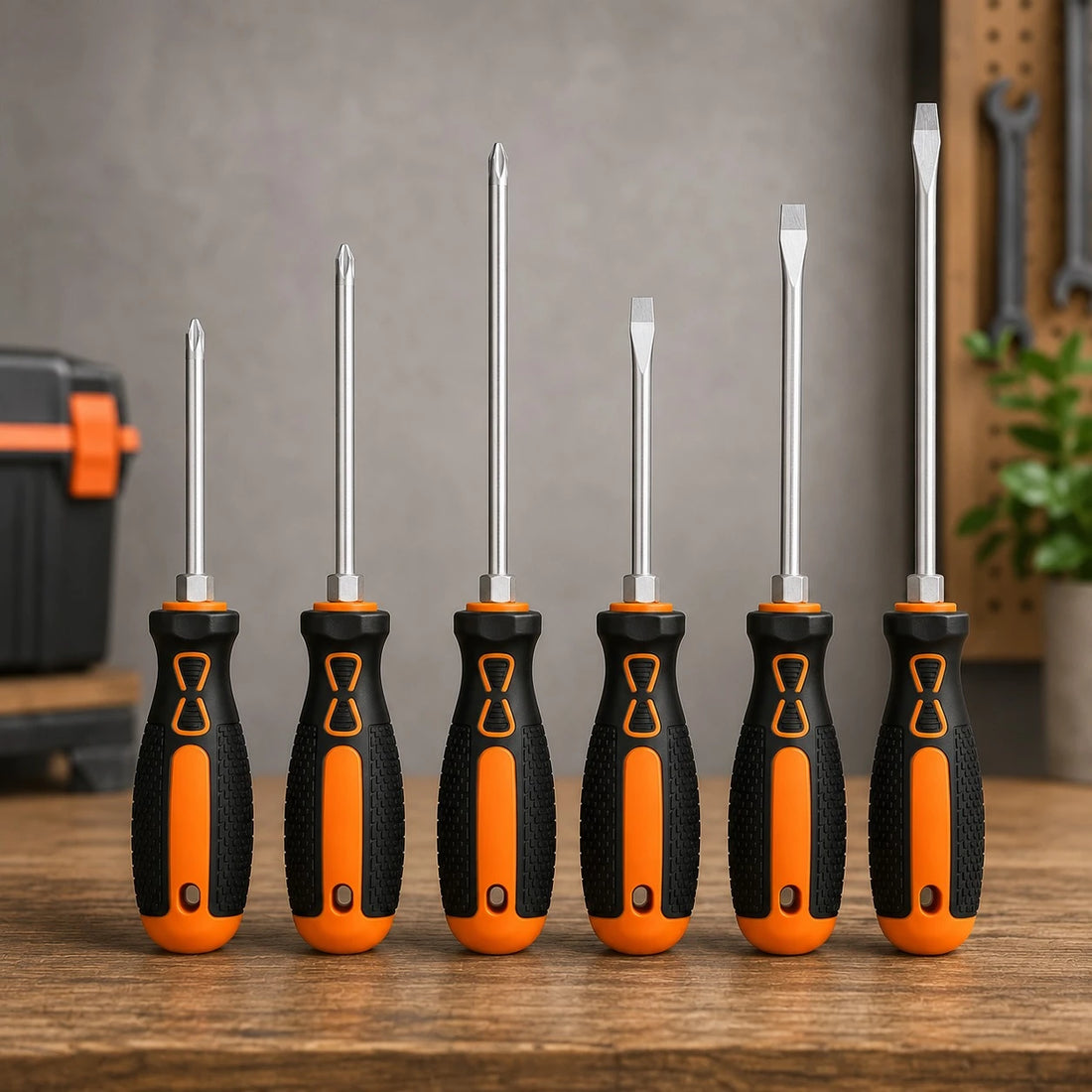6 Piece Magnetic Screwdriver Set Phillips and Flat Head | Ergonomic Grip Home Repair Tool Set