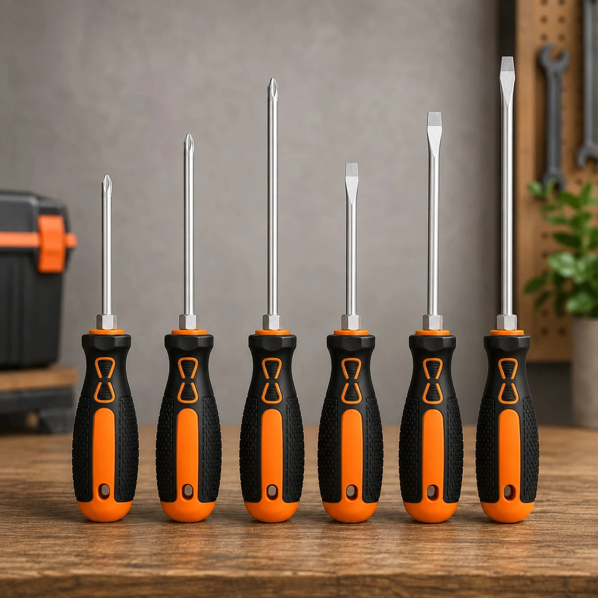 6 Piece Magnetic Screwdriver Set Phillips and Flat Head | Ergonomic Grip Home Repair Tool Set