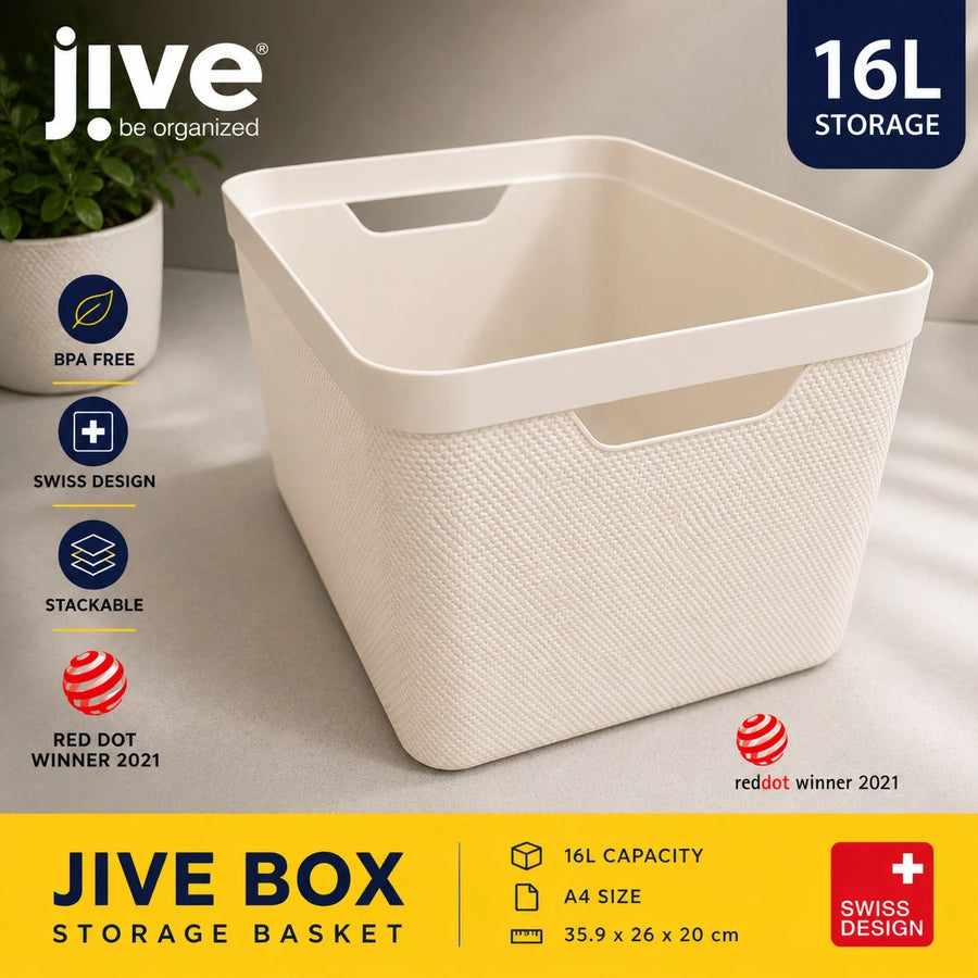 Rotho ive Box Storage Basket Organizer Bin 16L A4 Stackable Plastic Storage Container Home Office Shelf Organizer Swiss Design