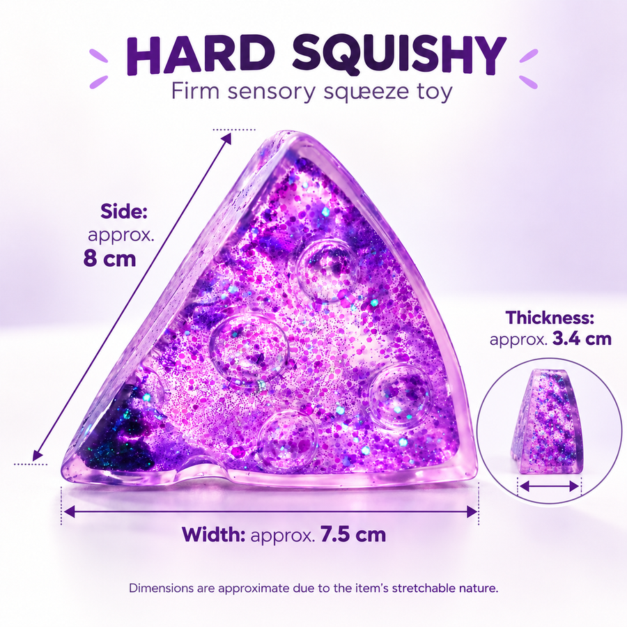 Purple Glitter Triangle Hard Squishy Toy