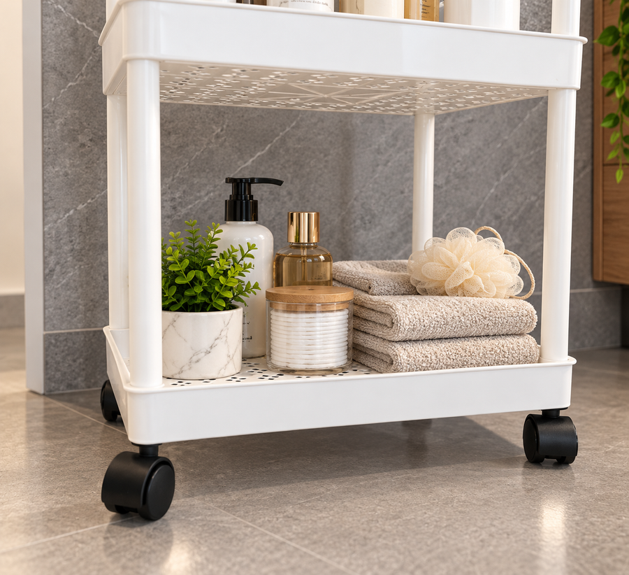 4 Tier Rolling Storage Rack Kitchen & Bathroom Organizer