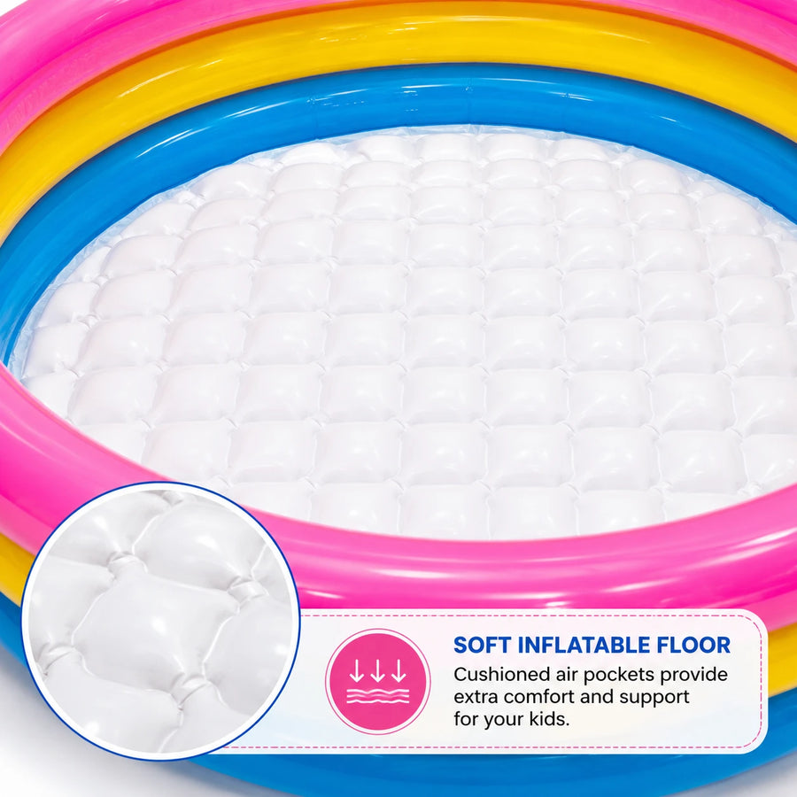 Inflatable Kiddie Summer Pool Colorful Kids Pool Family Garden Play Pool Big