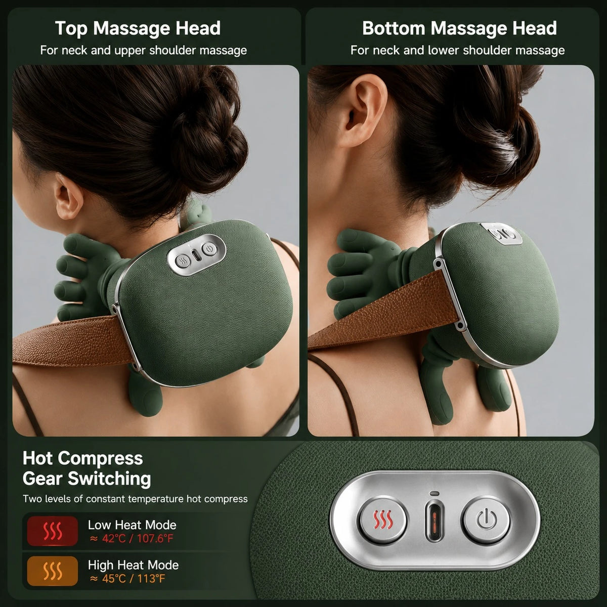 Portable Shoulder And Neck Massager Hot Compress Gear Switching Relaxation Device FH 670