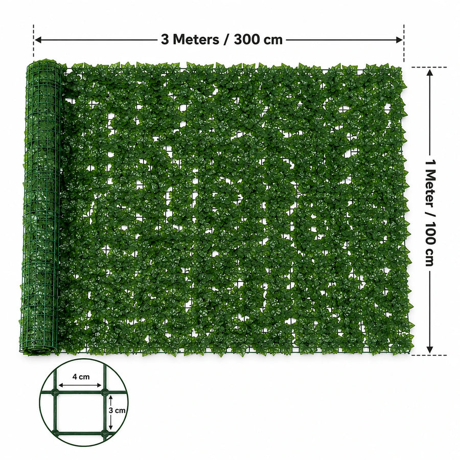 Artificial Ivy Leaf Privacy Fence Greenery Wall Panel UV Resistant Expandable