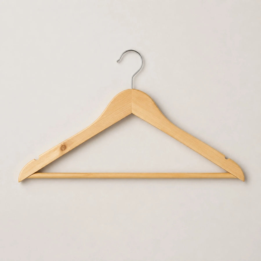 Wooden Clothes Hangers Set Of 6 Heavy Duty Natural Wood Closet Coat Suit Shirt Garment Hangers