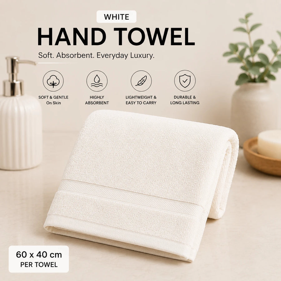 Travel Hand Towel Soft Cotton Absorbent Bathroom Face Towel 60x40 cm