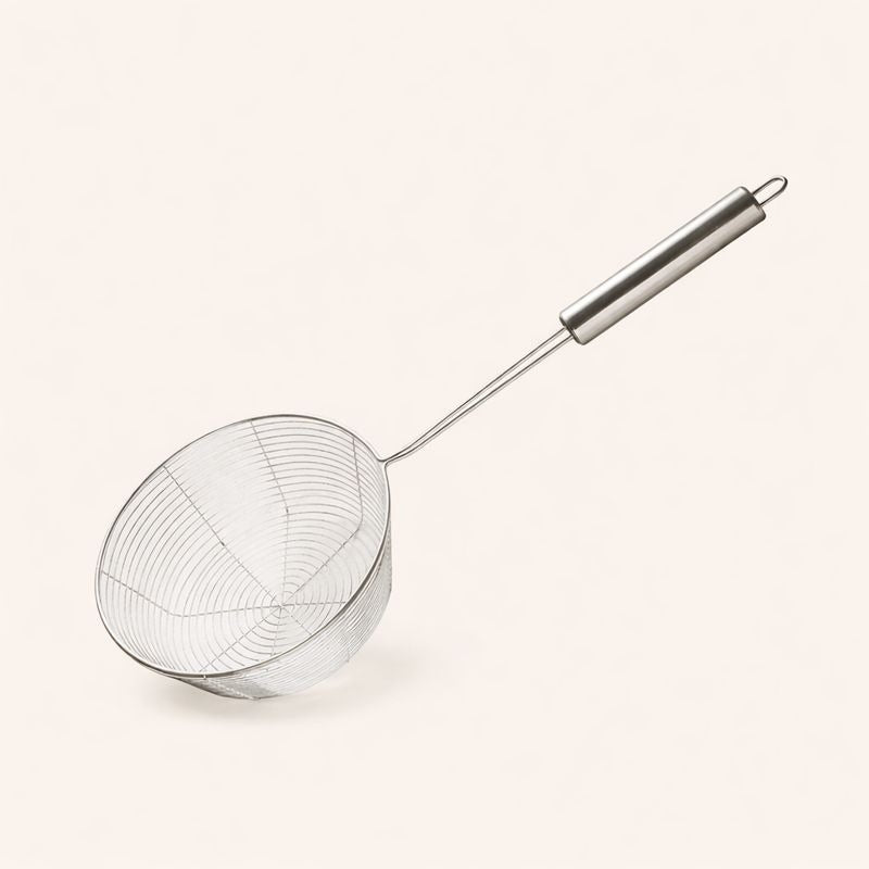 Stainless Steel Wire Skimmer Spoon for Frying, Fries & Oil Straining – Kitchen Spider Strainer, Small, 41 cm, 13.5 cm, 6.5 cm