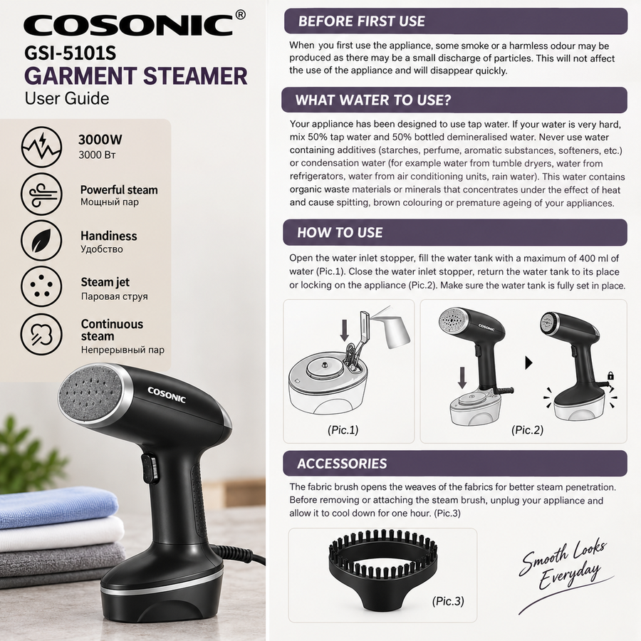 COSONIC 3000W Handheld Garment Steamer