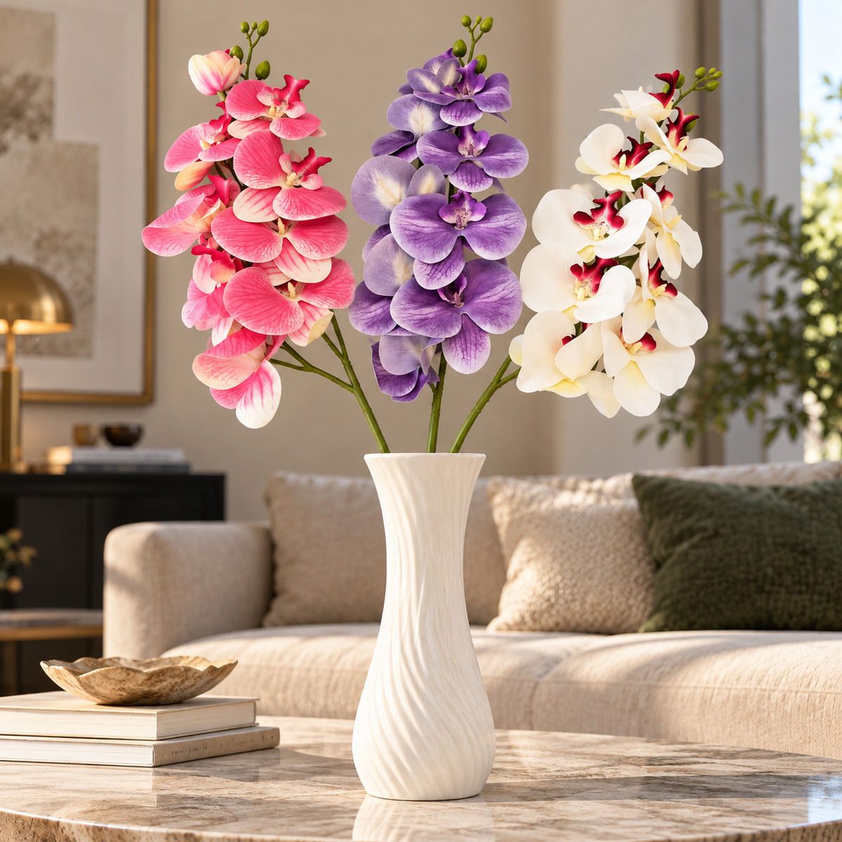 Artificial Orchid Flower Stem 95 cm