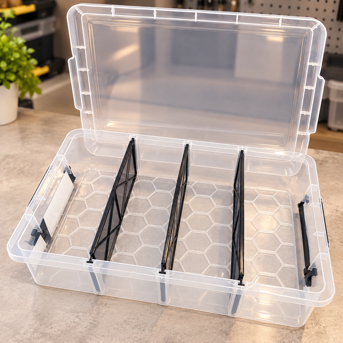 10L Multi Purpose Storage Box with 3 Removable Dividers