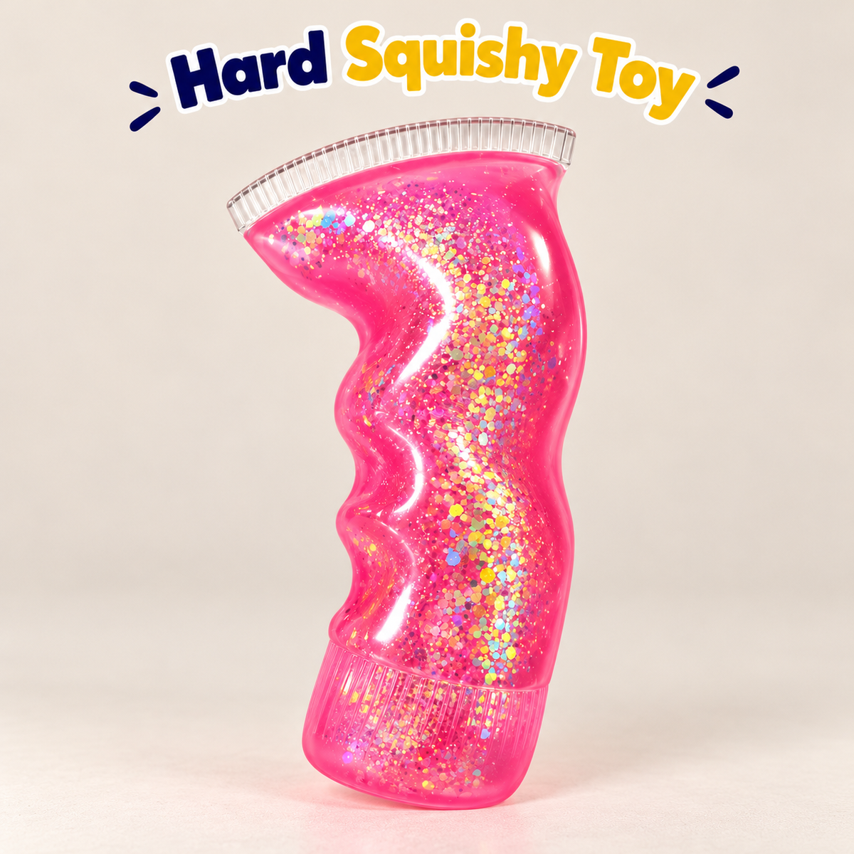 Pink Glitter Tube Hard Squishy Toy