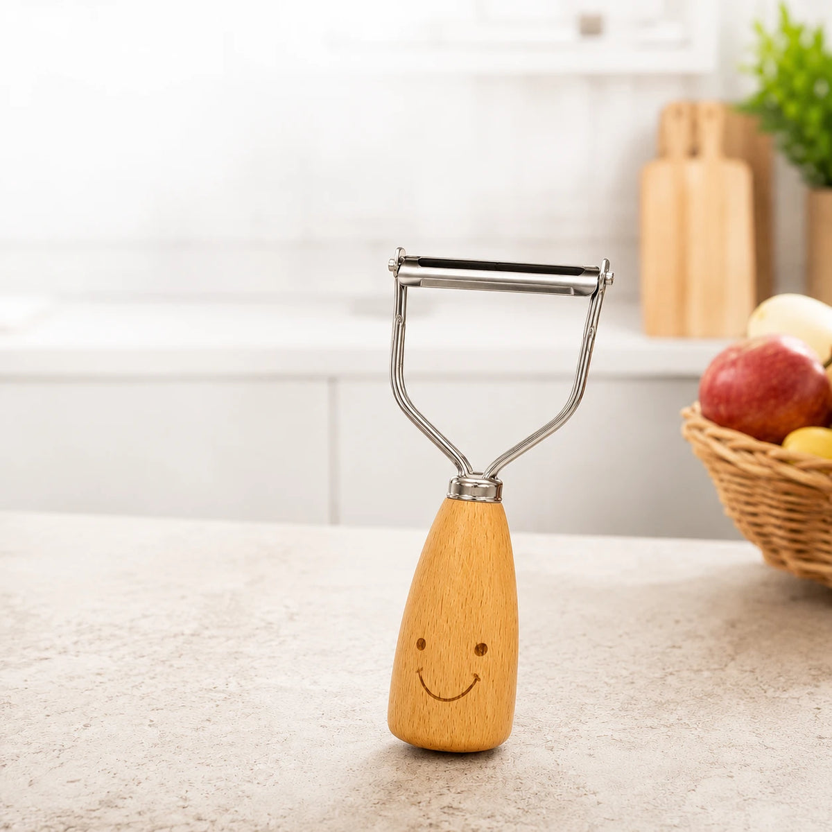 Adawat Wooden Peeler Handle Y Shaped Peeler Stainless Steel Vegetable Fruit Peeler Kitchen Peeling Tool