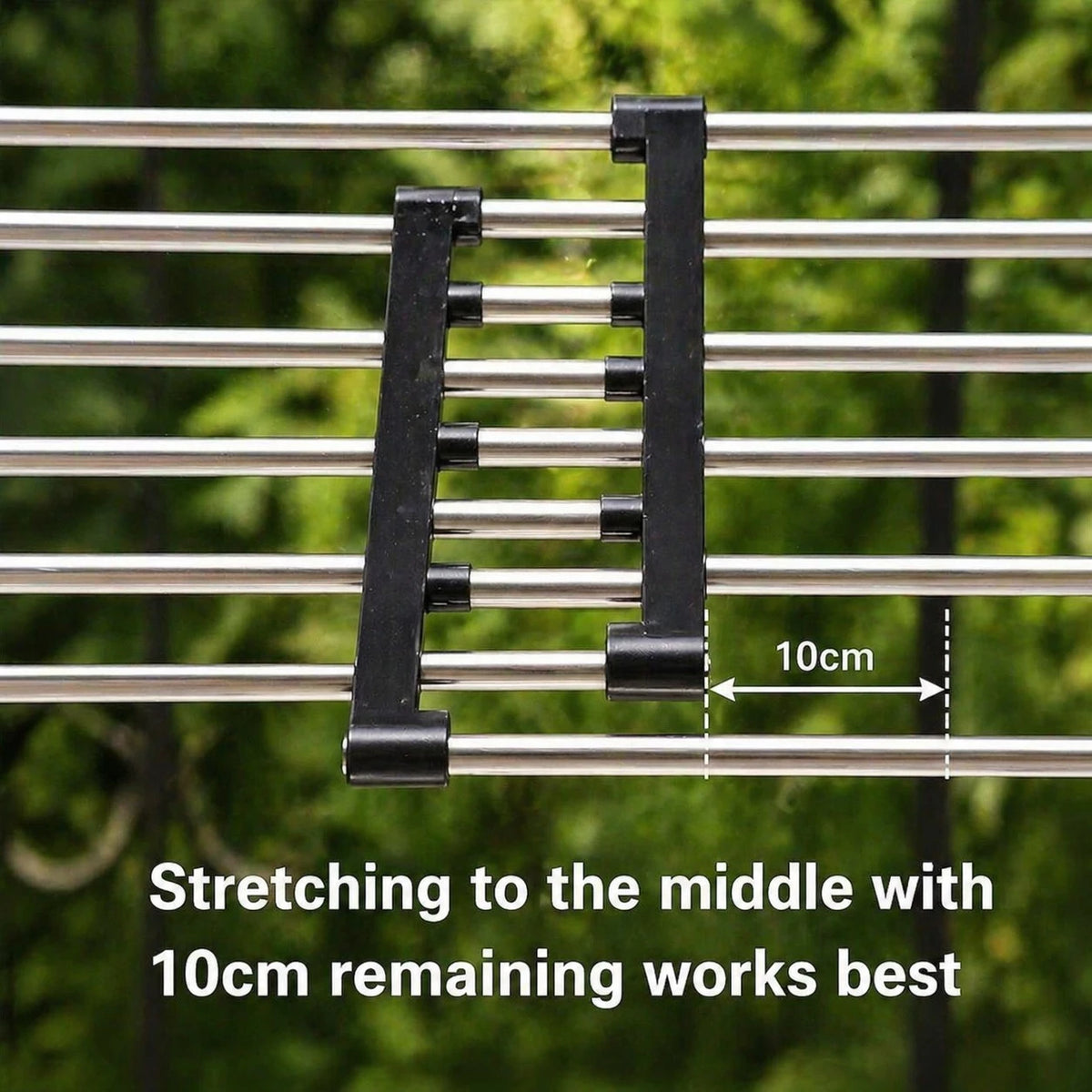 Extendable Balcony Drying Rack Stainless Steel Foldable Laundry Rack Adjustable Clothes Airer