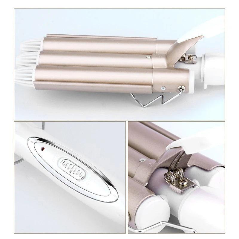 3 Barrel Hair Curling Iron Professional Ceramic Hair Waver Curling Iron