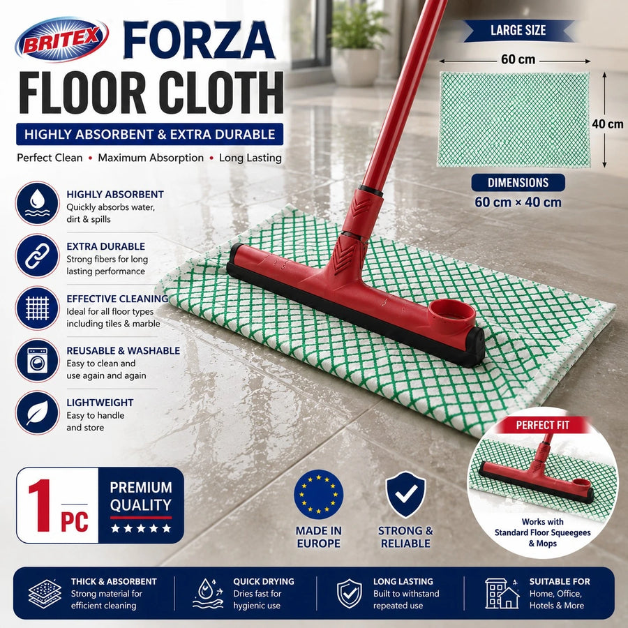BRITEX Forza Floor Cloth Highly Absorbent Floor Cleaning Cloth Reusable Mop Cloth Heavy Duty Floor Wiping Cloth Water Absorbing Cleaning Pad