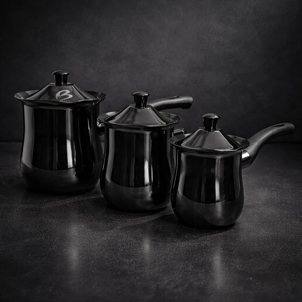 Stainless Steel Turkish Coffee Pot Set 3 Pieces Cezve Ibrik Arabic Coffee Maker Kitchen Cookware Set - Image 4