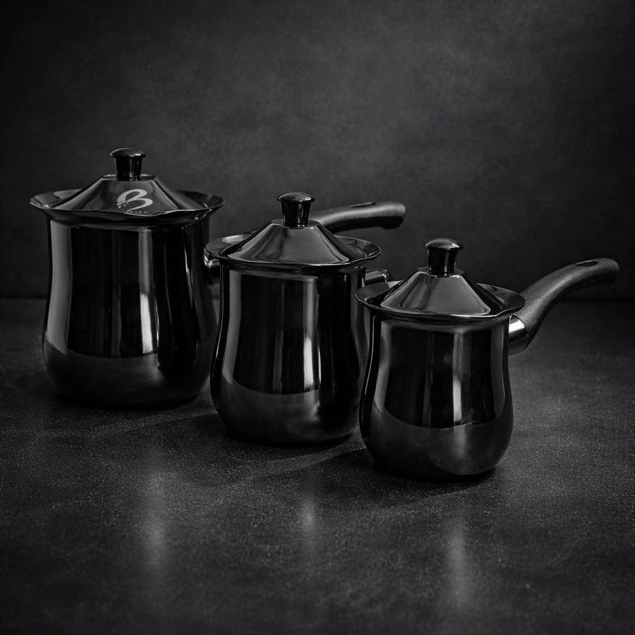 Stainless Steel Turkish Coffee Pot Set 3 Pieces Cezve Ibrik Arabic Coffee Maker Kitchen Cookware Set