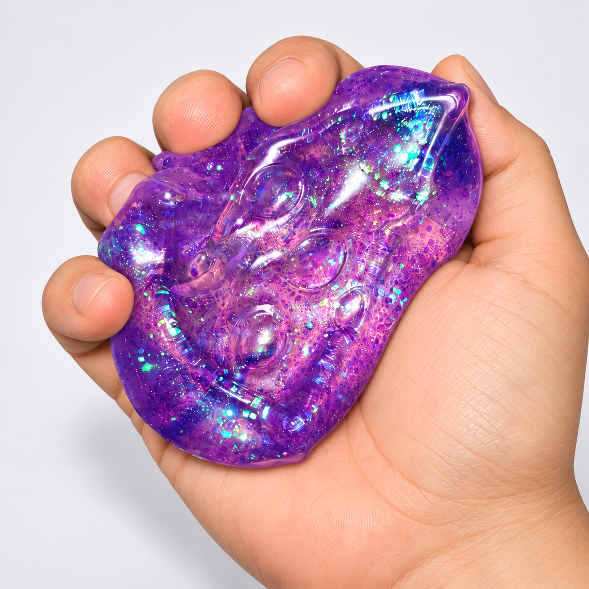 Purple Glitter Triangle Hard Squishy Toy