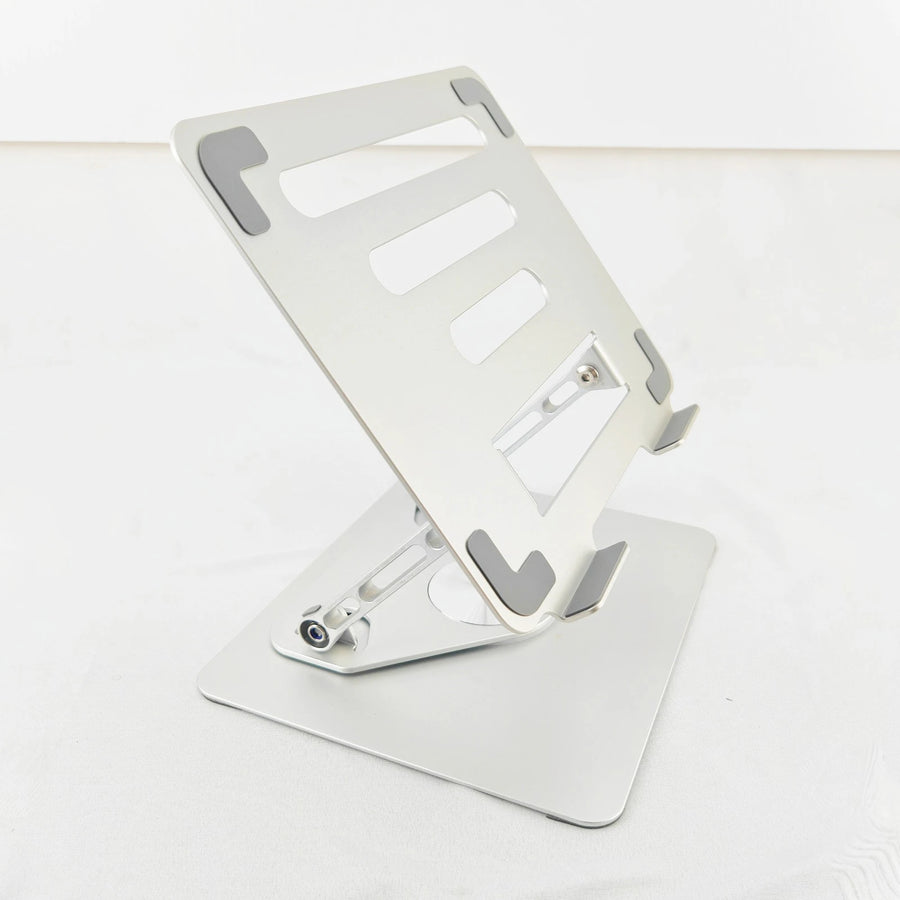 Adjustable Aluminum Laptop Stand – 360° Rotating Base for 14–17.3" Laptops