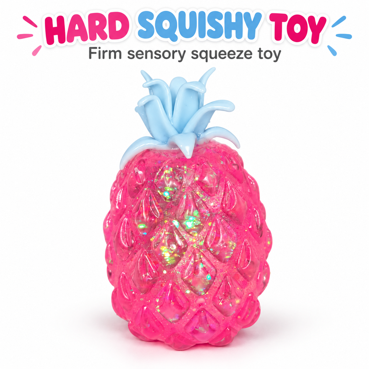 Pink Glitter Pineapple Hard Squishy Toy