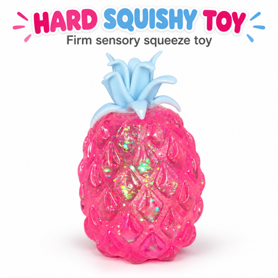 Pink Glitter Pineapple Hard Squishy Toy