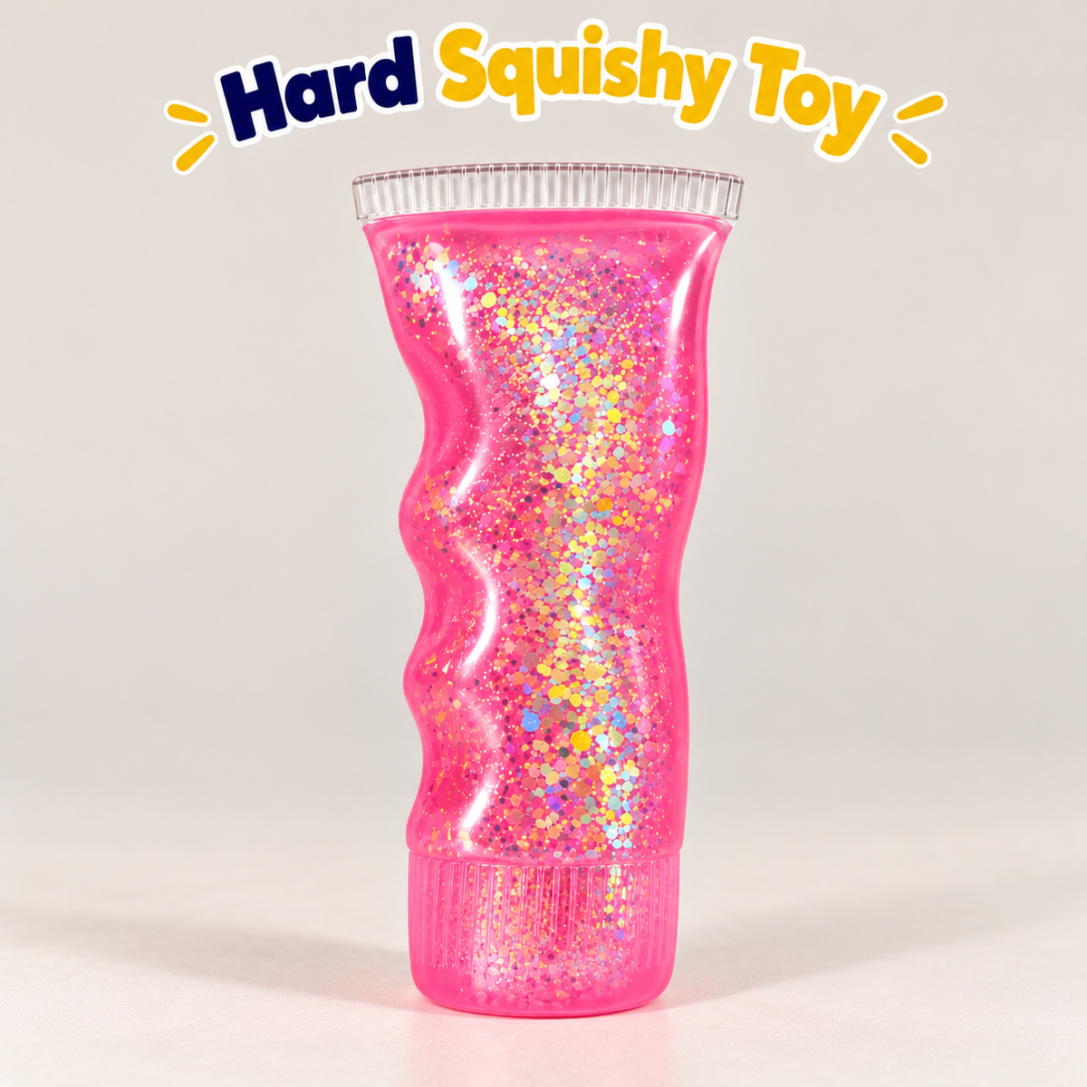 Pink Glitter Tube Hard Squishy Toy