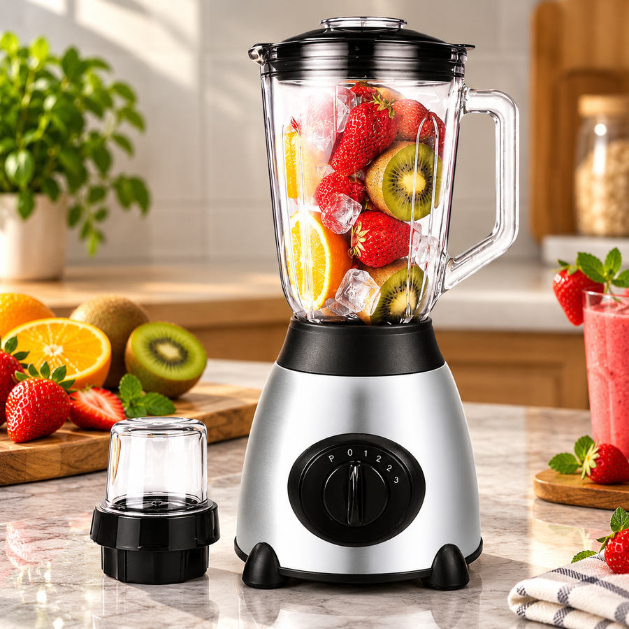 DENX 2800W 1.5L Glass Blender with Grinder Cup