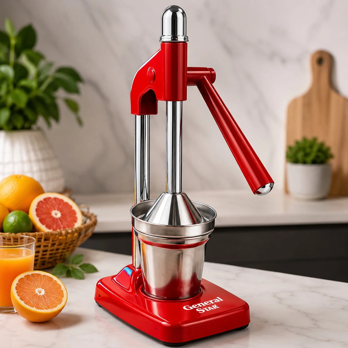 Manual Citrus Juicer Heavy Duty Stainless Steel Fruit Press Orange Lemon Pomegranate Grapefruit Juicer With Collection Cup