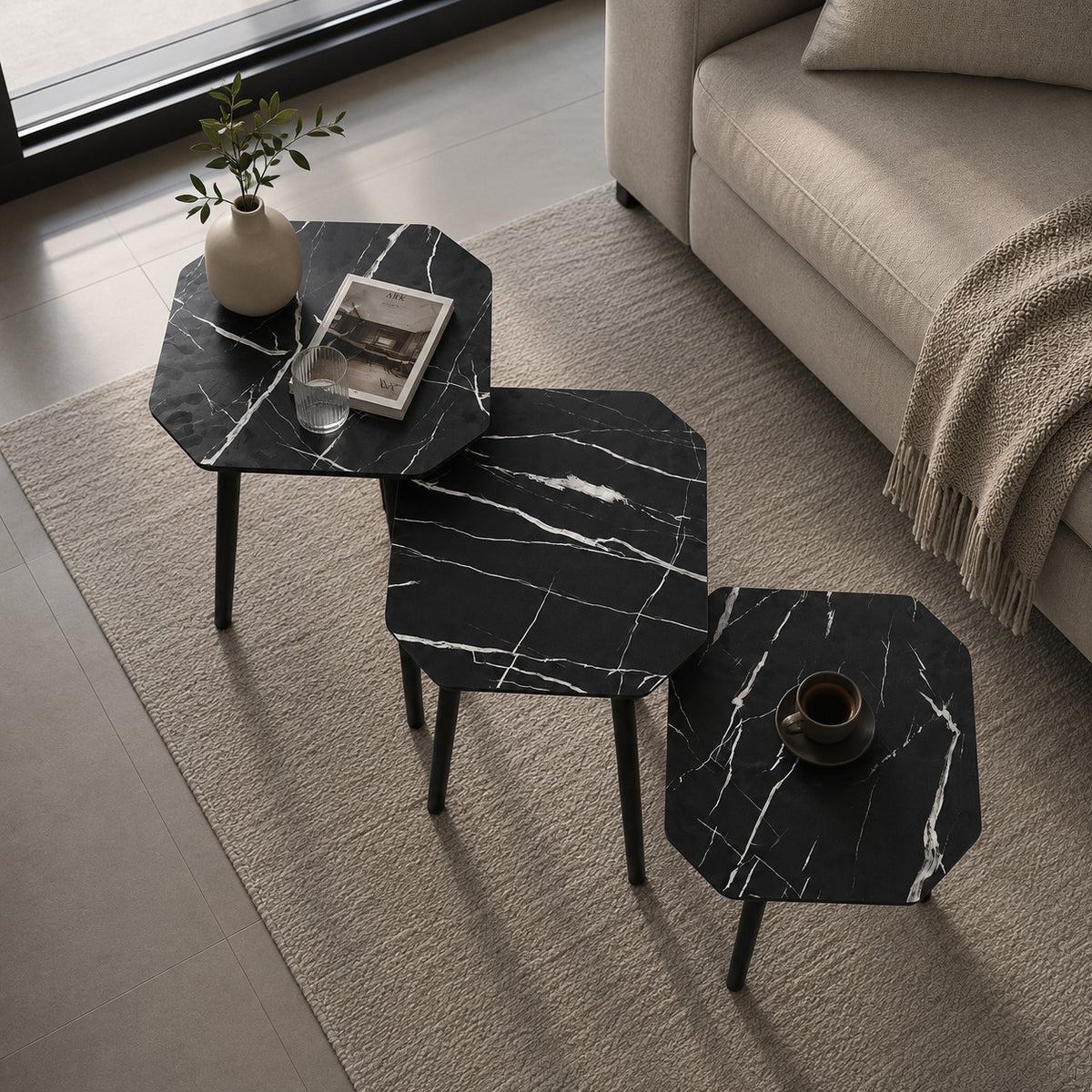 3 Piece Nesting Side Table Set