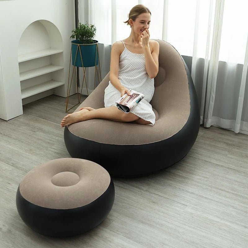 Inflatable Single Sofa Chair with Ottoman – Portable Air Lounge Chair, Indoor & Outdoor Relaxing Seat - Image 6