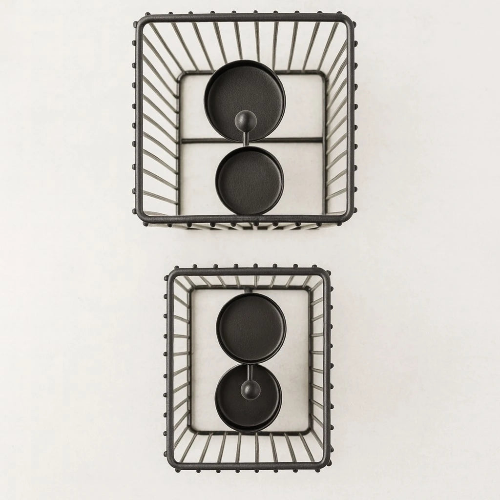 Square Metal Cage Tealight Candle Holders – Set of 2