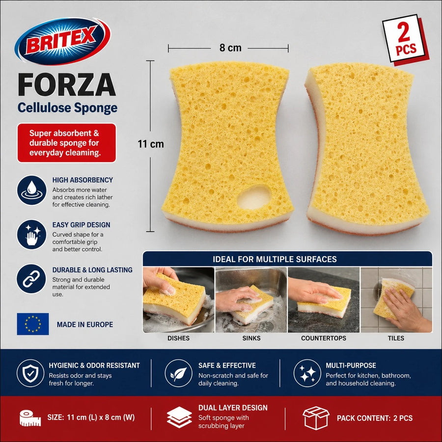 Britex Microfiber Cellulose Sponge Cleaning Pad Dish Washing Sponge Kitchen Scrubber