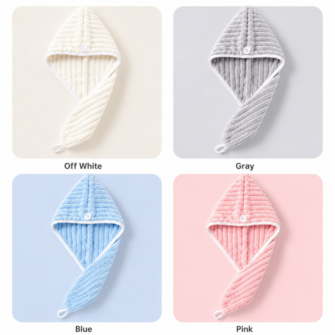 Thin Stripes Cotton Dry Hair Travel Cap Soft Absorbent Hair Wrap Shower Bath Hair Towel hair styler