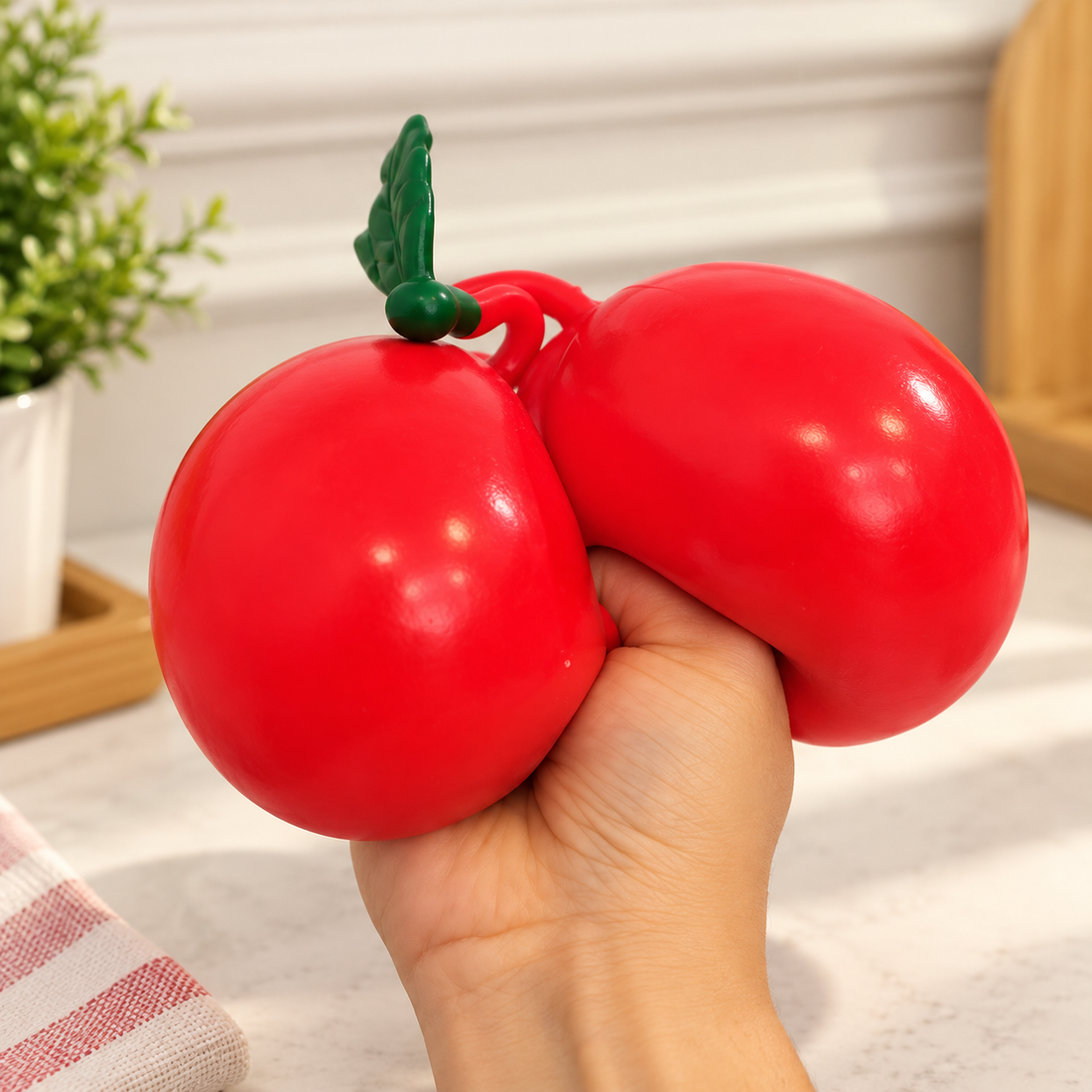 Large Cherry Shaped Elastic Squishy Toy