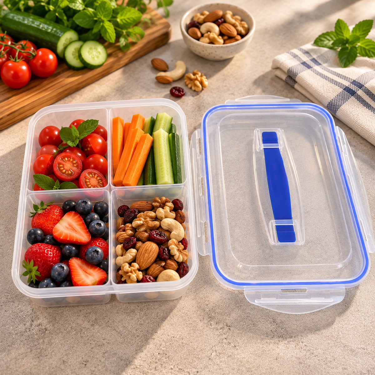 4 Compartment Food Storage Container