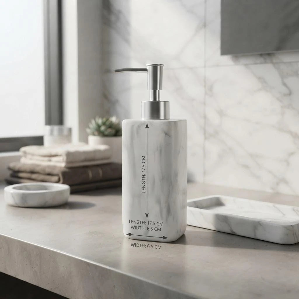 4 Piece Marble Style Bathroom Accessories Set