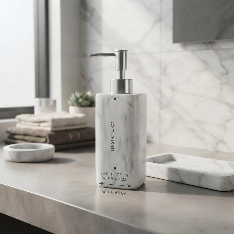 4 Piece Marble Style Bathroom Accessories Set