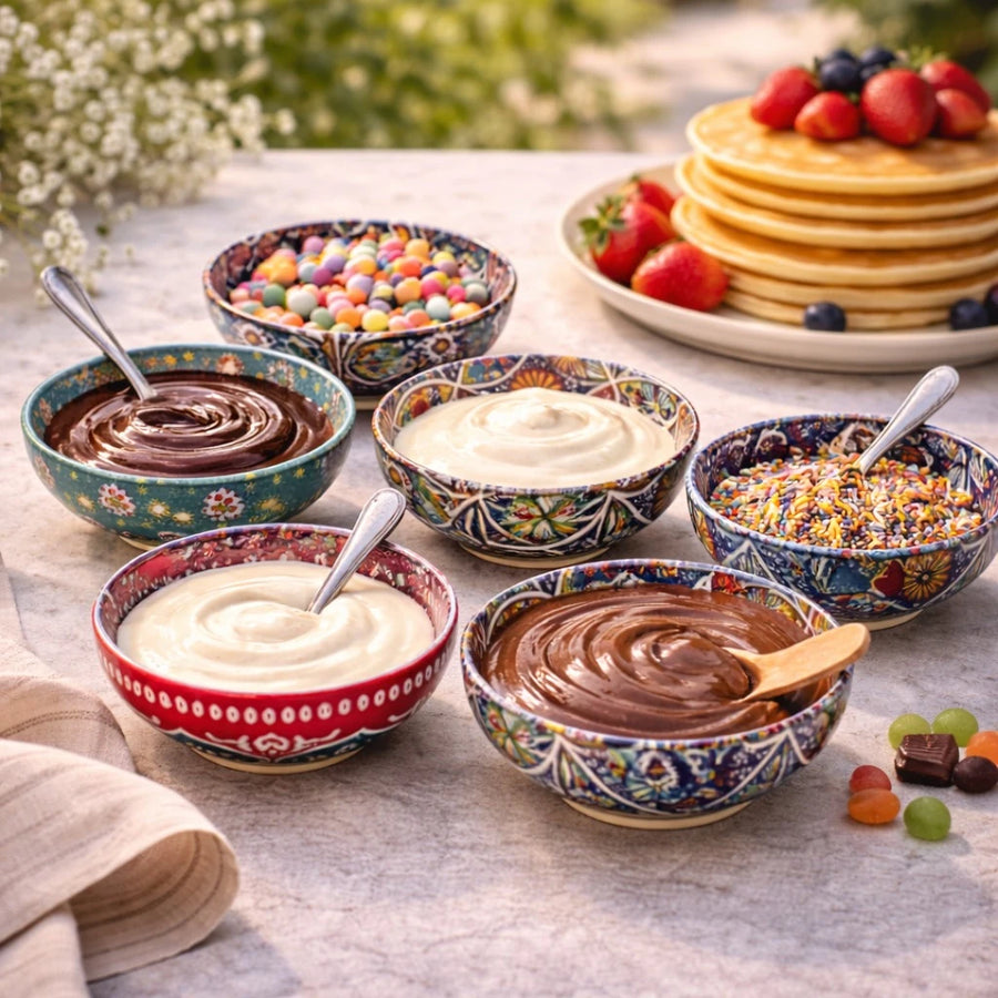 Small Round Metal Bowl Mandala Decorative Pattern Sauce Bowl Dessert Bowl Snack Bowl 7.5 cm Diameter