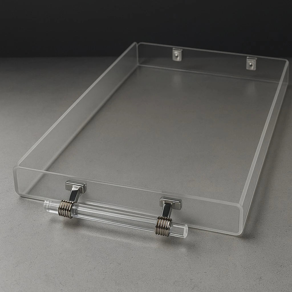 Set of 2 Transparent Acrylic Serving & Display Trays - Image 3